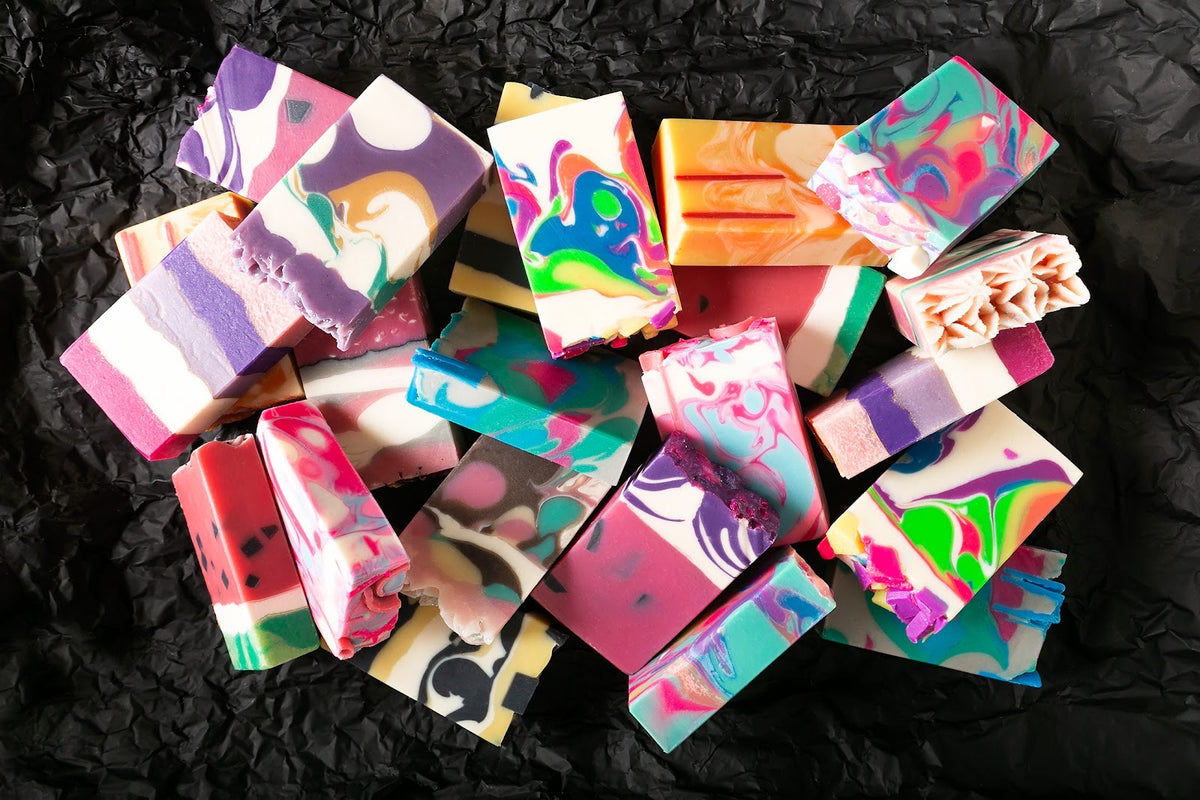 Soaring Suds Bath & Body Artisan Soaps Body Butter Body Scrub Lip Balm Kisser Cream Bubbling Bath Sand Soap Saver Sack Shower Steamer