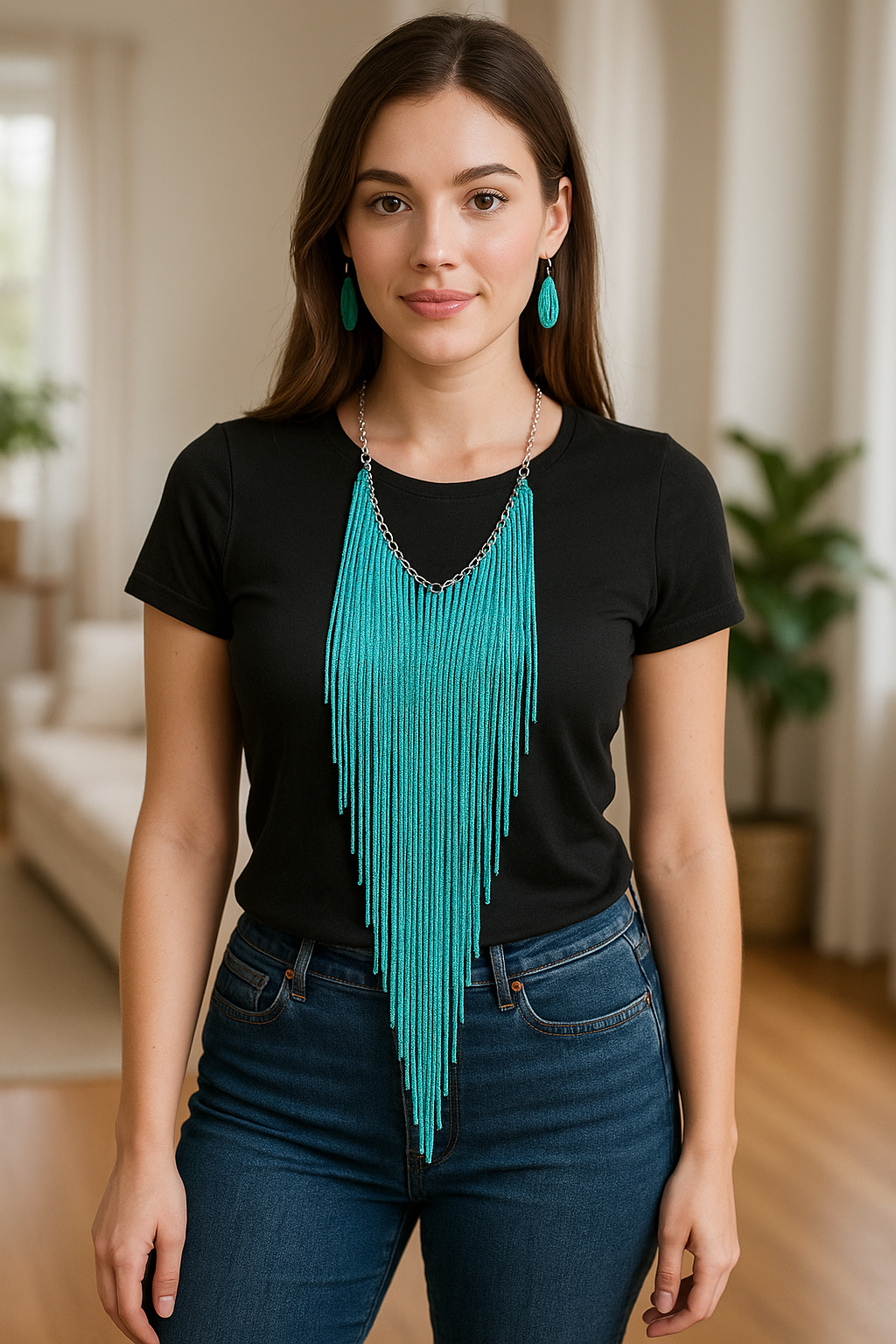 Full Bead Necklace & Earring Set |2 colors|