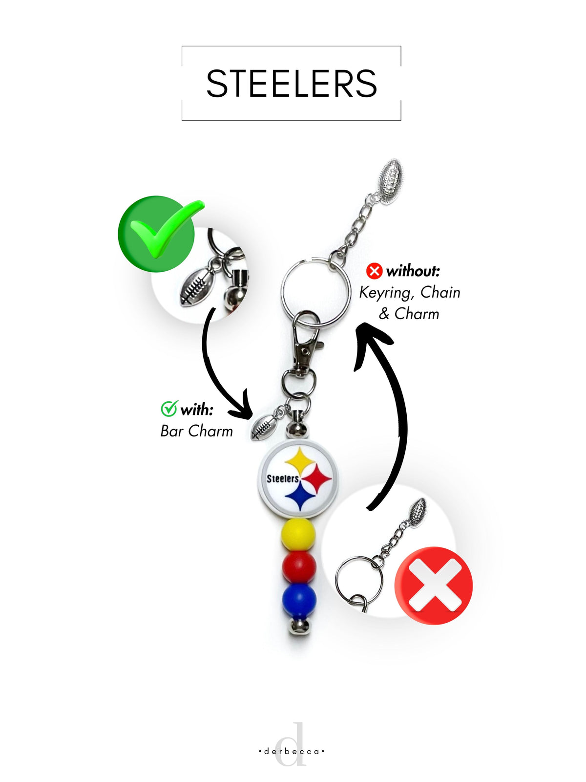 Sports Football Team Silicone Keychain