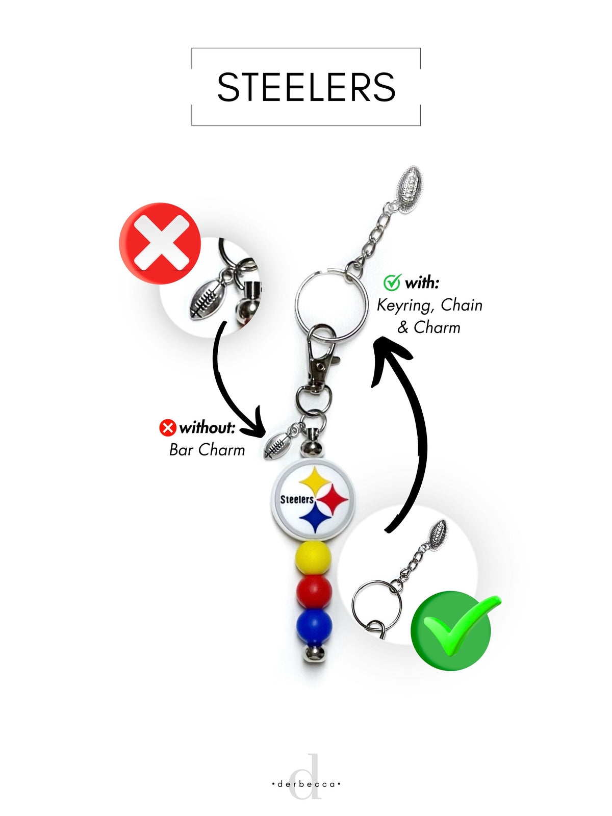 Sports Football Team Silicone Keychain