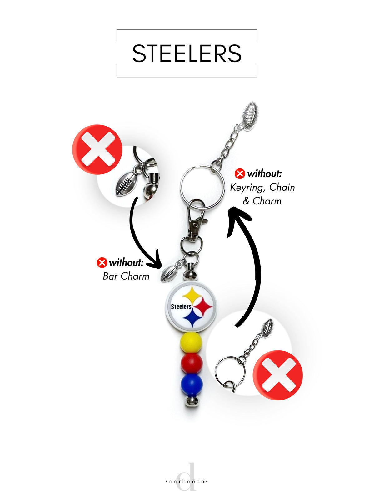 Sports Football Team Silicone Keychain