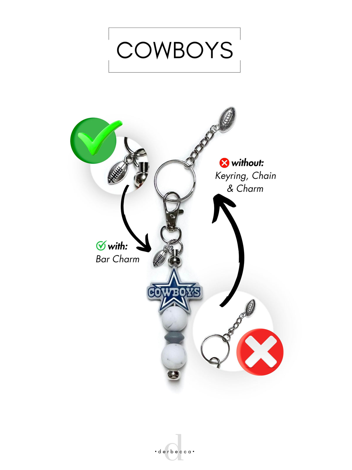 Sports Football Team Silicone Keychain