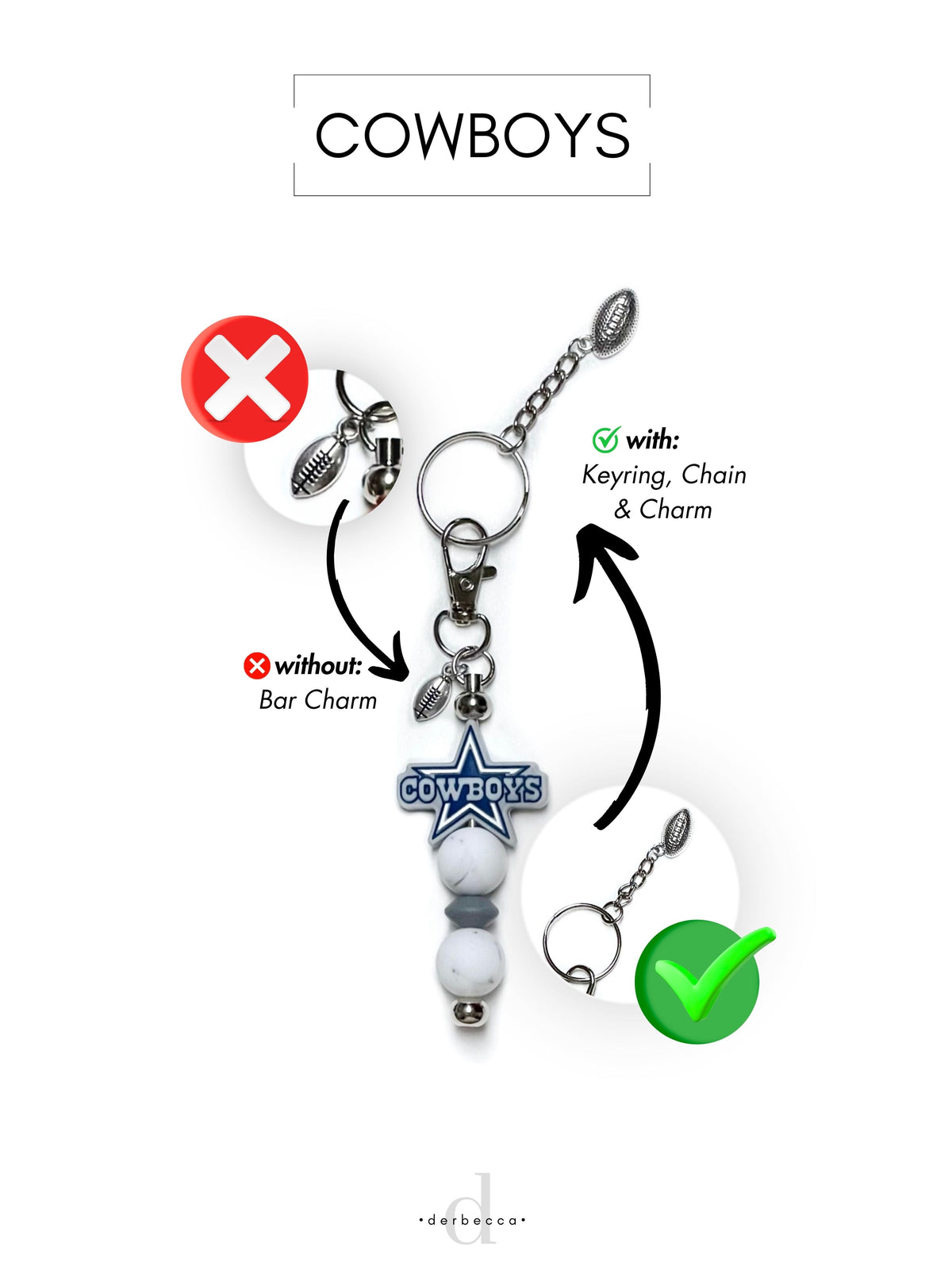 Sports Football Team Silicone Keychain