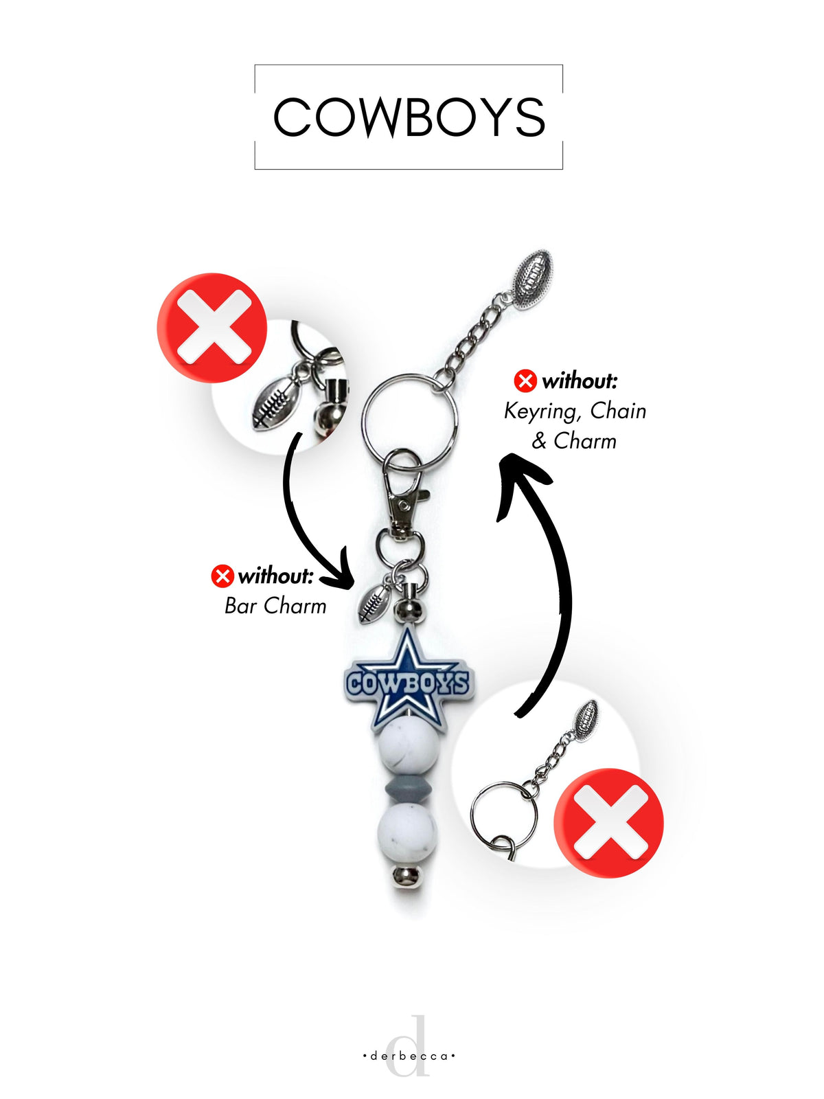 Sports Football Team Silicone Keychain