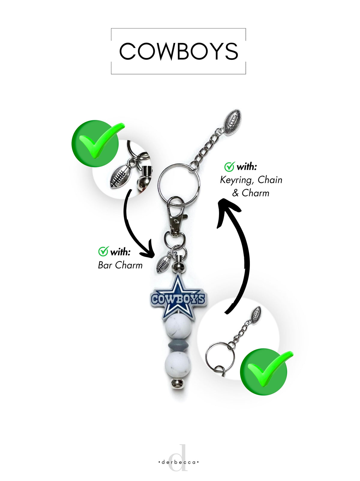 Sports Football Team Silicone Keychain