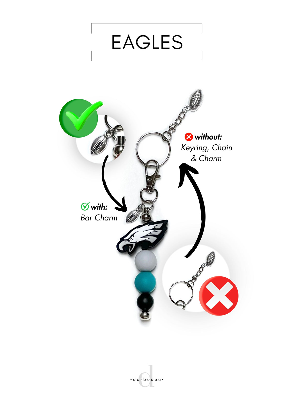 Sports Football Team Silicone Keychain