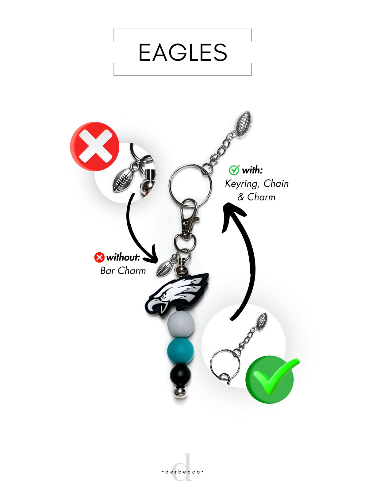 Sports Football Team Silicone Keychain