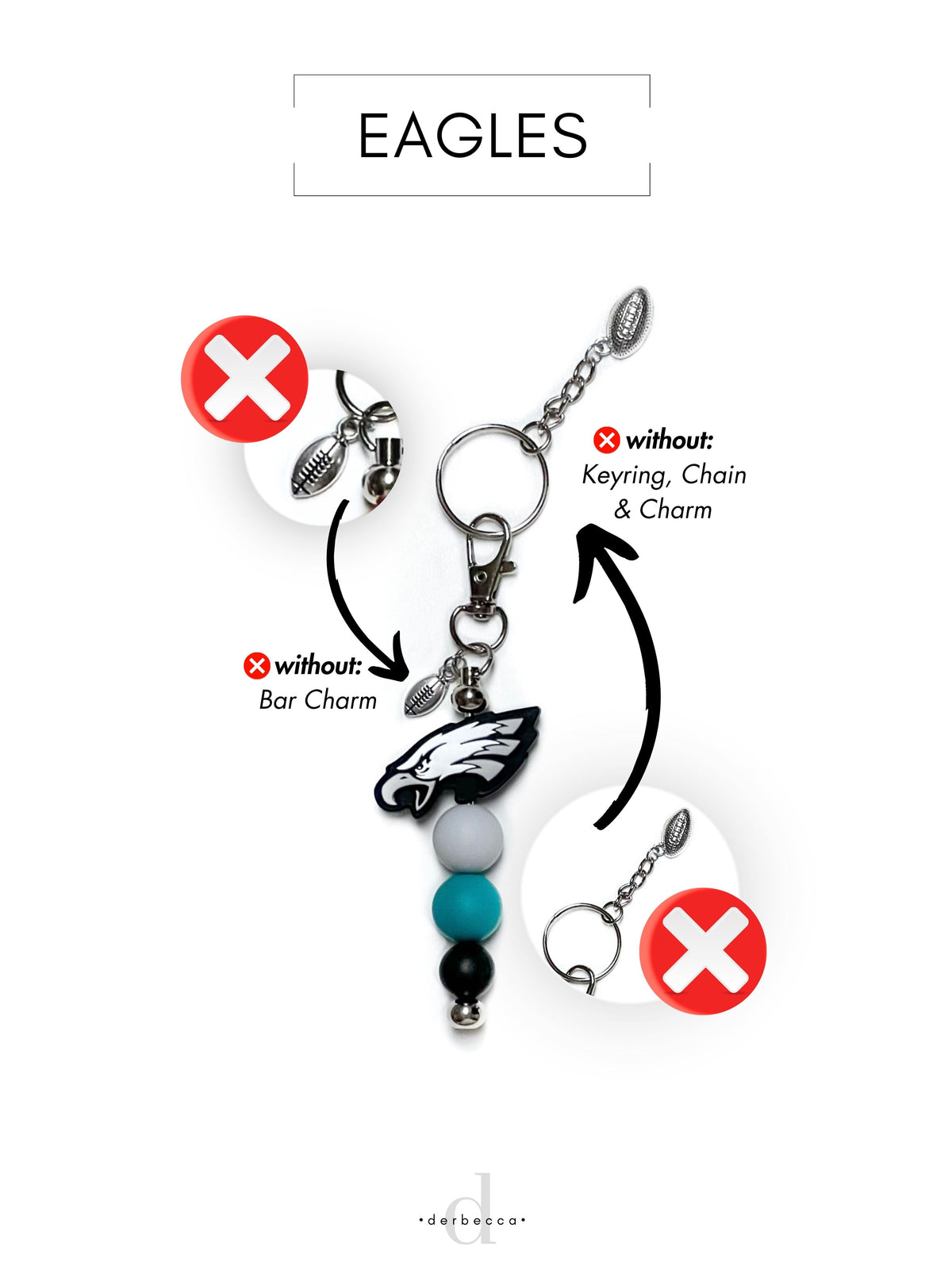 Sports Football Team Silicone Keychain