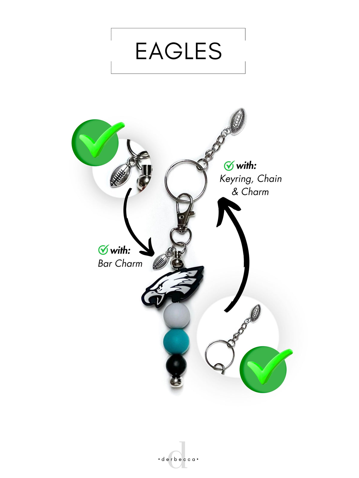 Sports Football Team Silicone Keychain