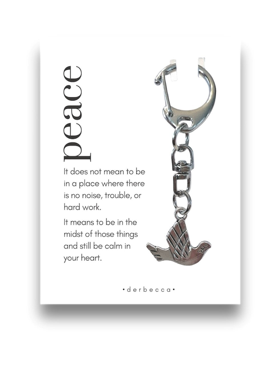 Peace Dove Mini Keychain Bag Charm