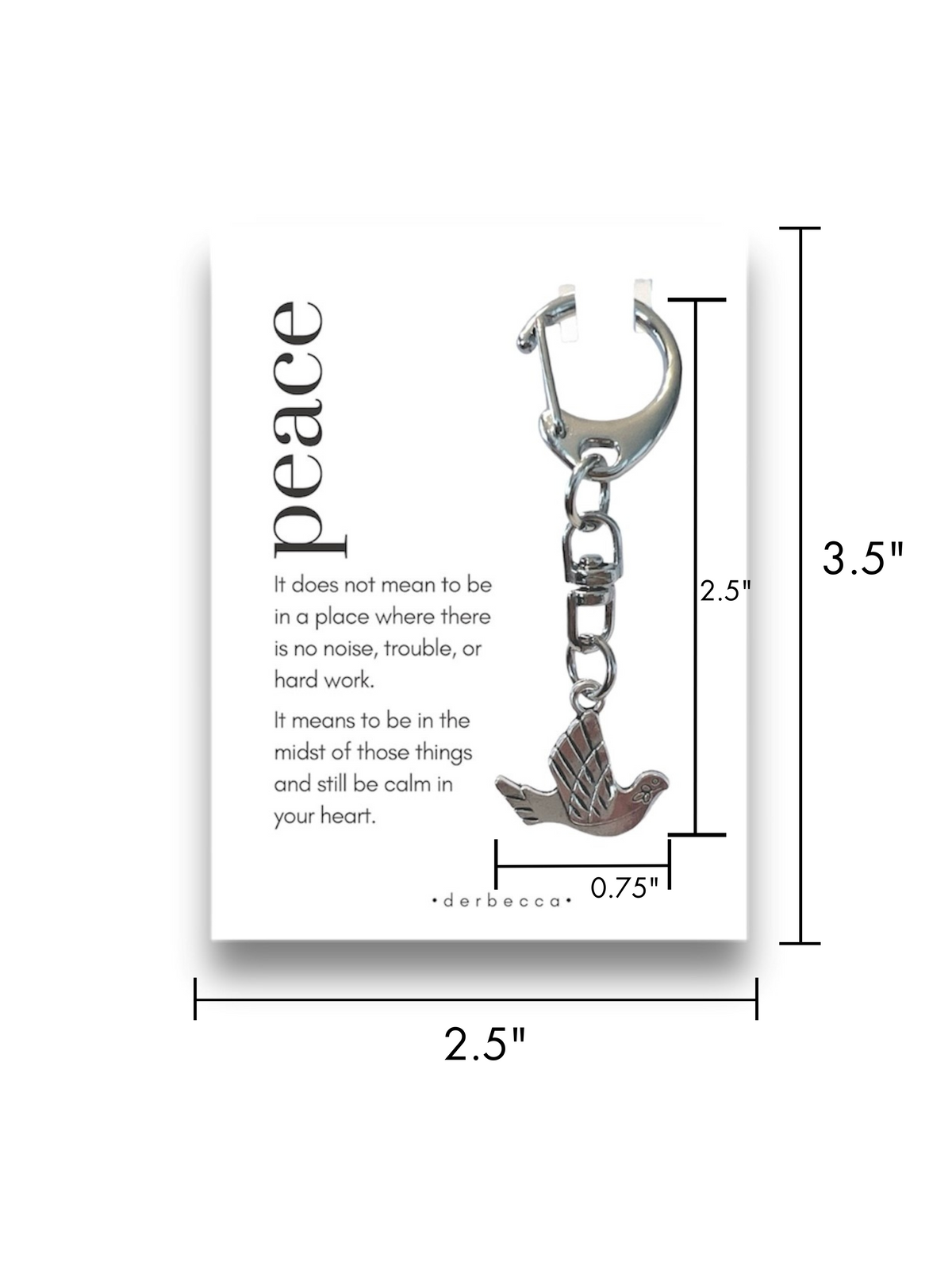 Peace Dove Mini Keychain Bag Charm