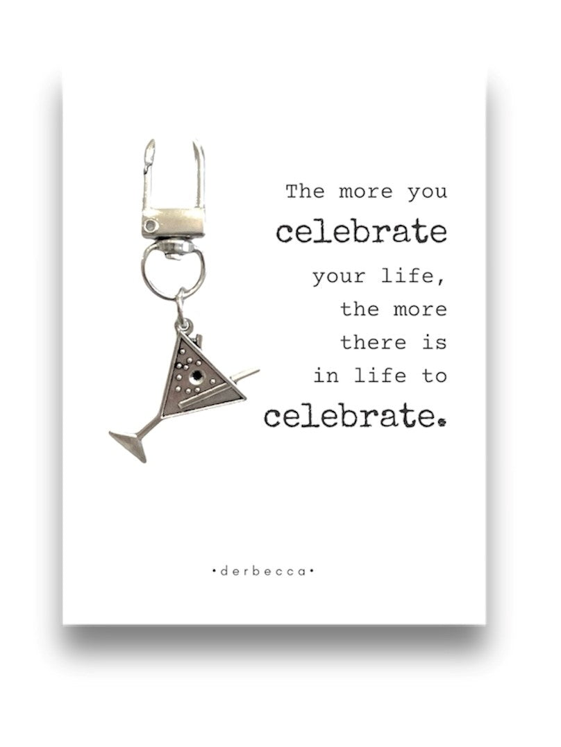 Celebration Martini Mini Keychain Bag Charm