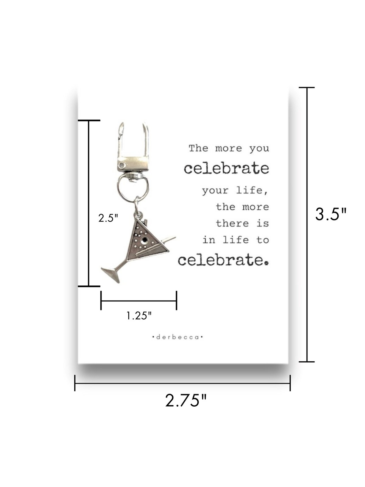 Celebration Martini Mini Keychain Bag Charm