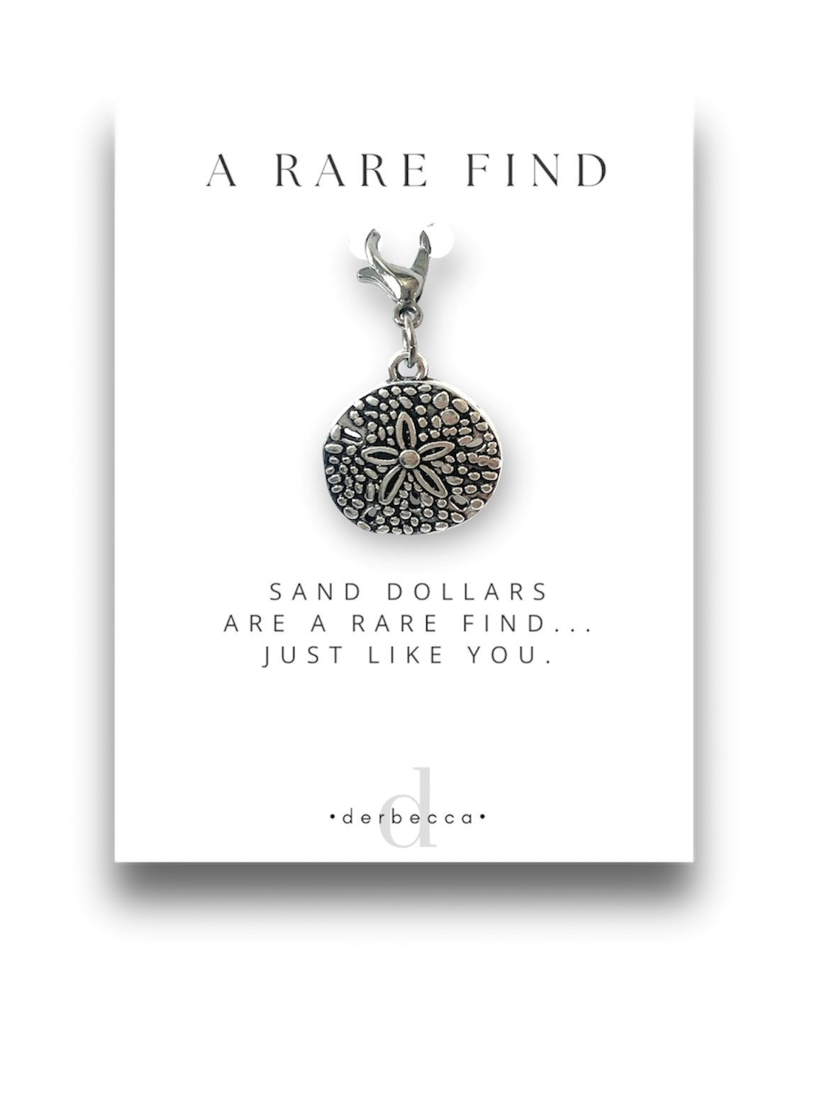 Sand Dollar Charm Gift Zipper Pull Purse Tag Charm with Poem Verse Card Sentimental Motivational Inspirational Gift