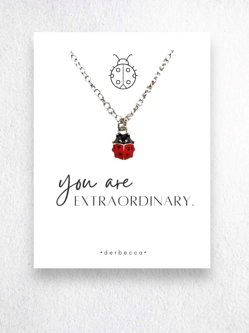 Ladybug Message Necklace| you are Extraordinary