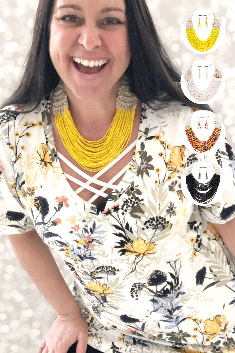 Bead Necklace & Earring Set |4 colors|