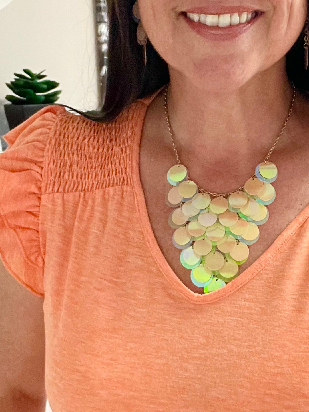 Mermaid Sequin Necklace & Earring Set