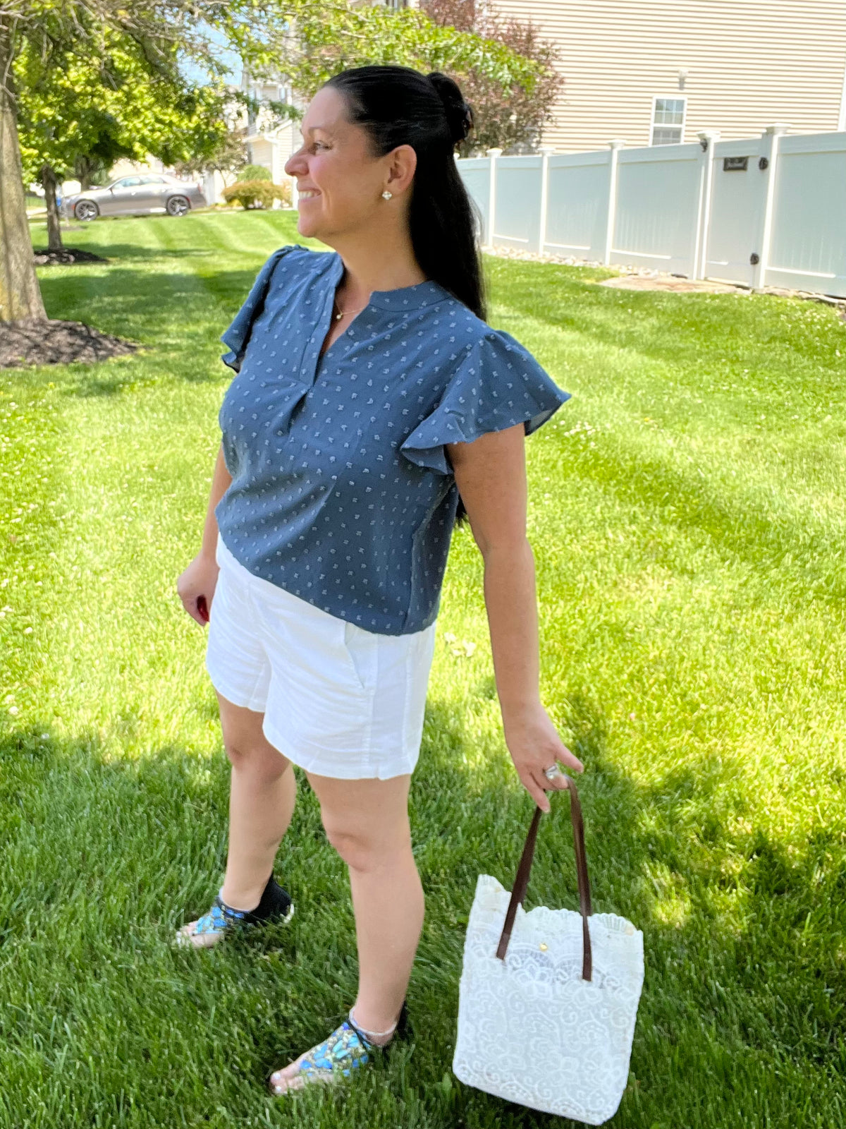 Crochet Lace Shoulder Tote Bag |2 colors|