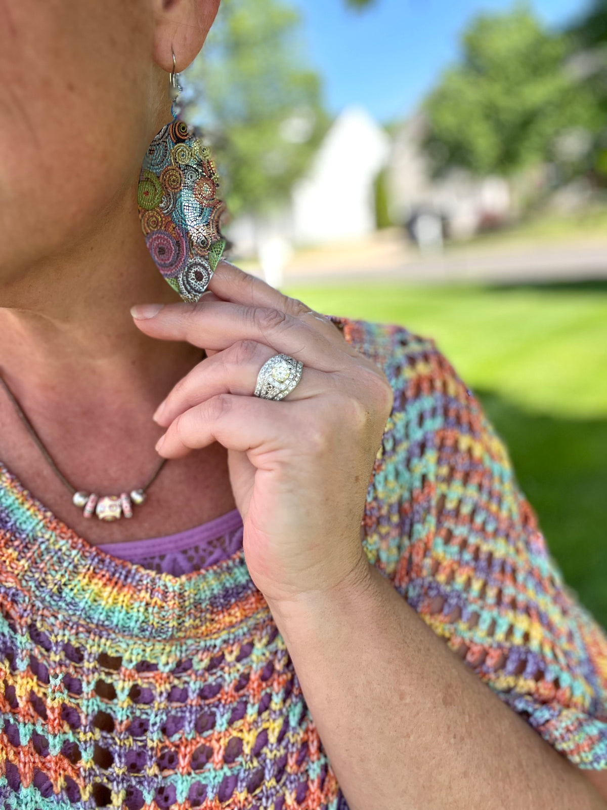 Hollow Feather Leaf Swirl Earrings