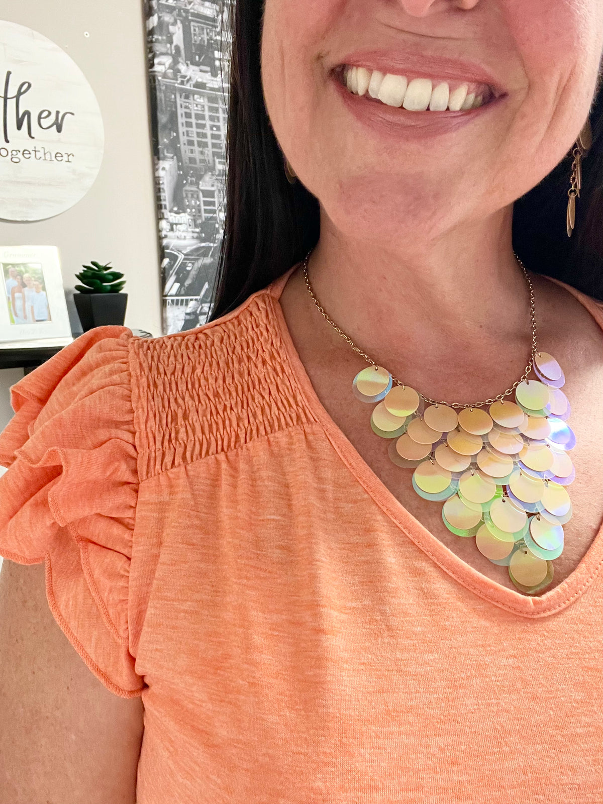 Mermaid Sequin Necklace & Earring Set