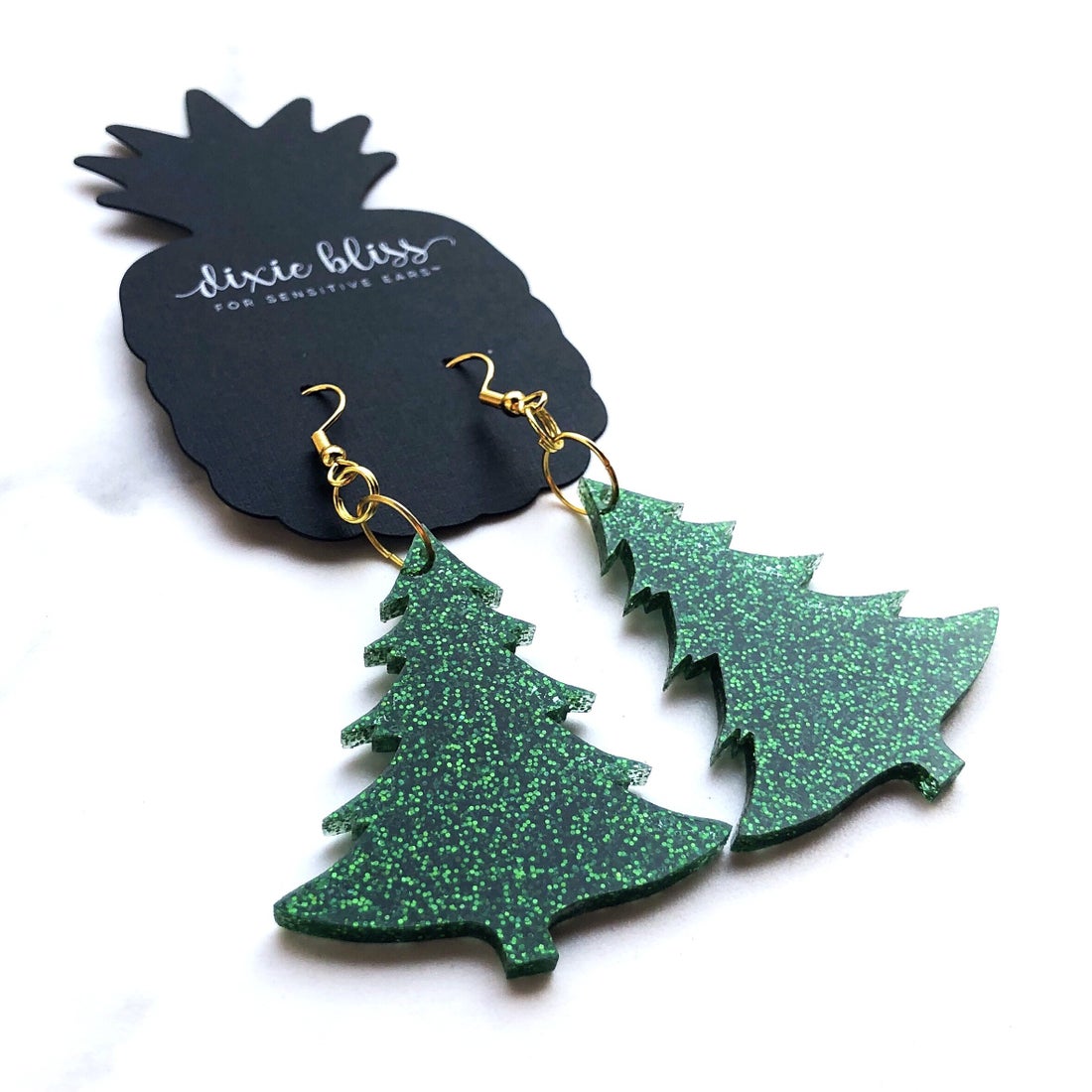 christmas tree earrings green dixie bliss