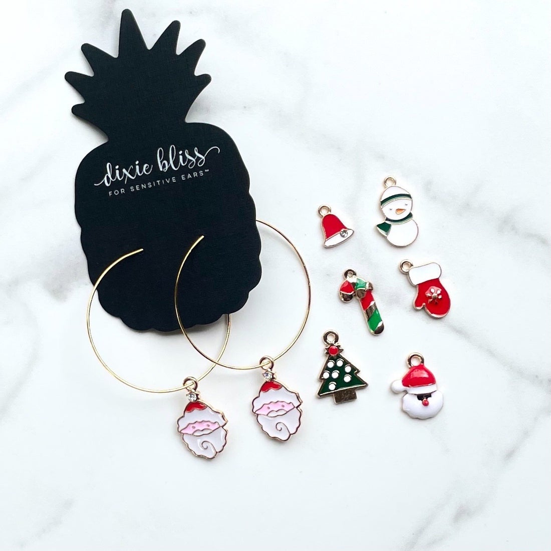 hypoallergenic dixie bliss christmas earrings interchangeable charms
