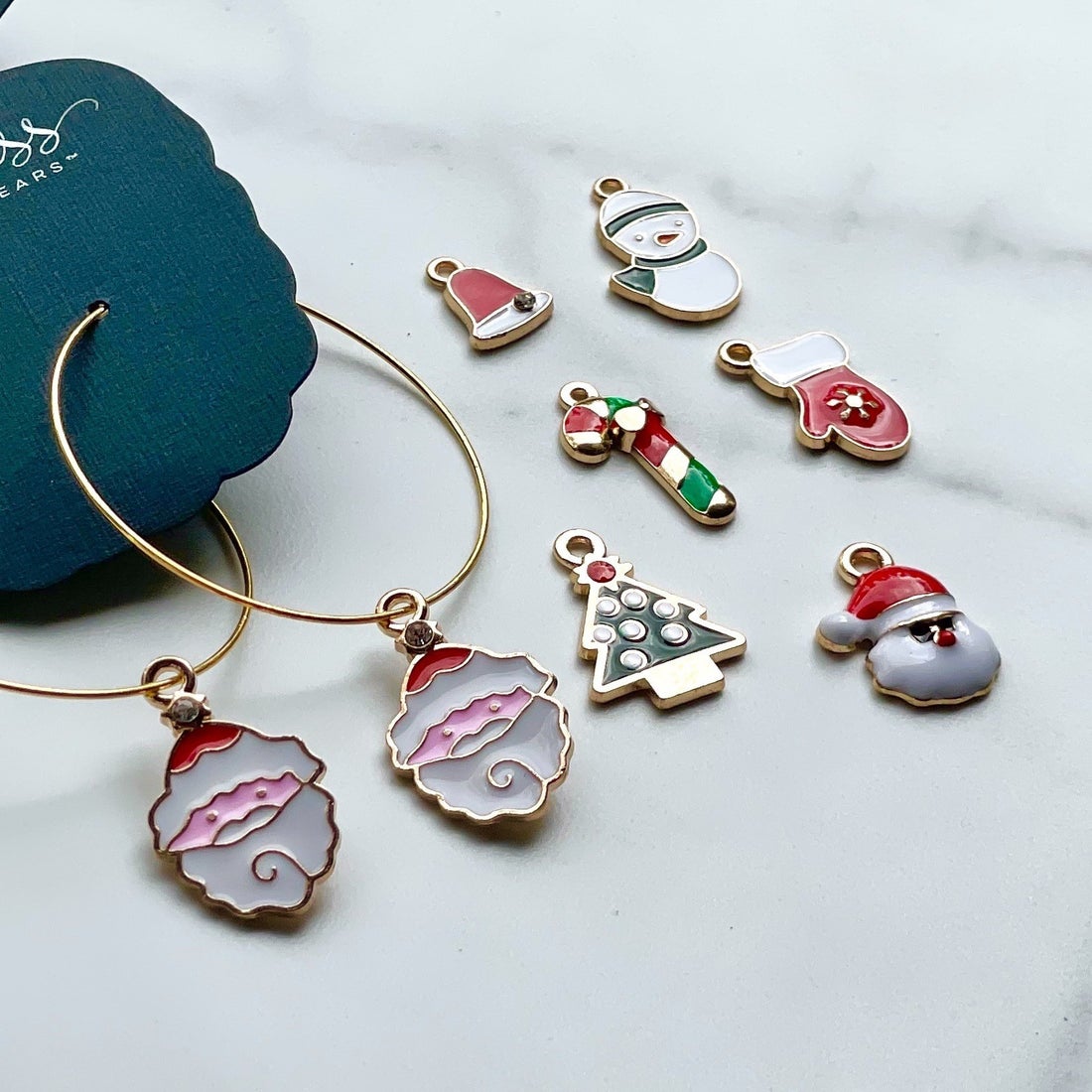 hypoallergenic dixie bliss christmas earrings interchangeable charms