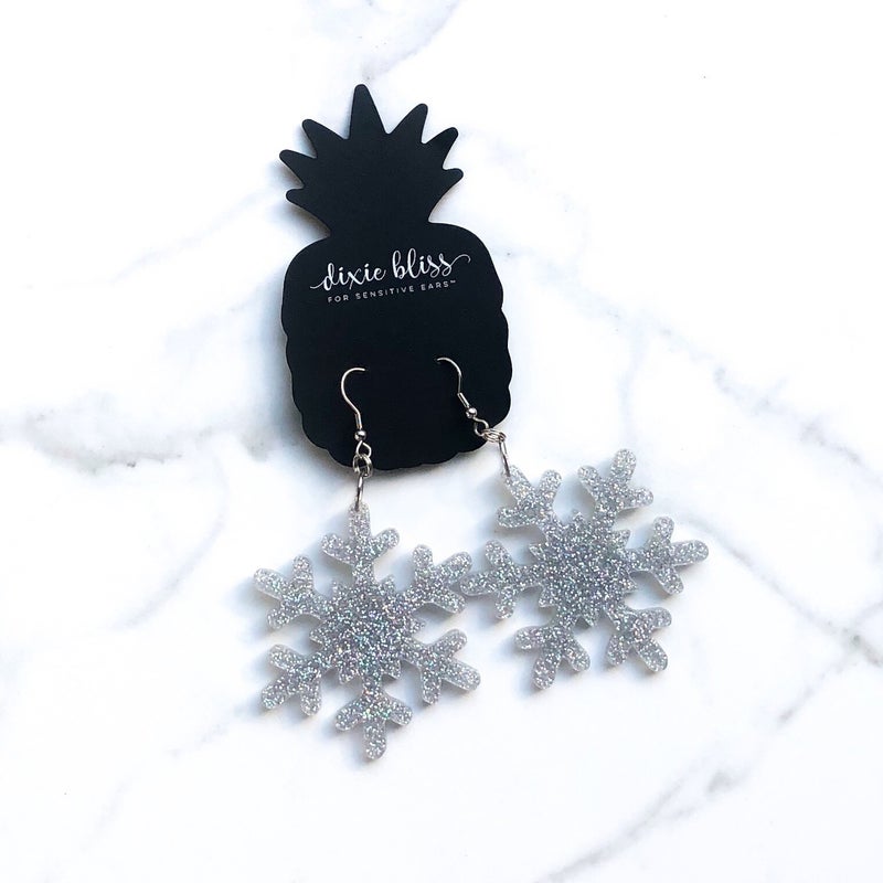 Dixie Bliss Earrings: Holiday Snowflake Dangles