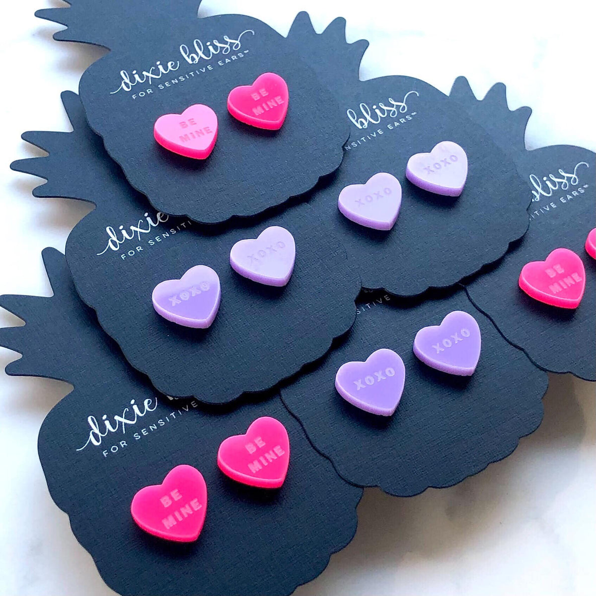 Dixie Bliss Earrings: Love Candy Hearts Classic