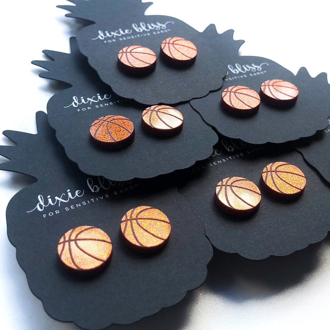 Dixie Bliss Earrings: Sports Basketballs
