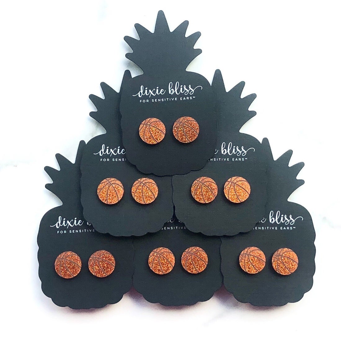 Dixie Bliss Earrings: Sports Basketballs