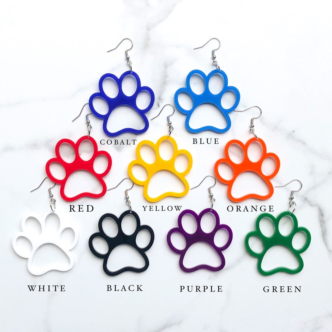 paw, paw print, dangle, earring, hypoallergenic