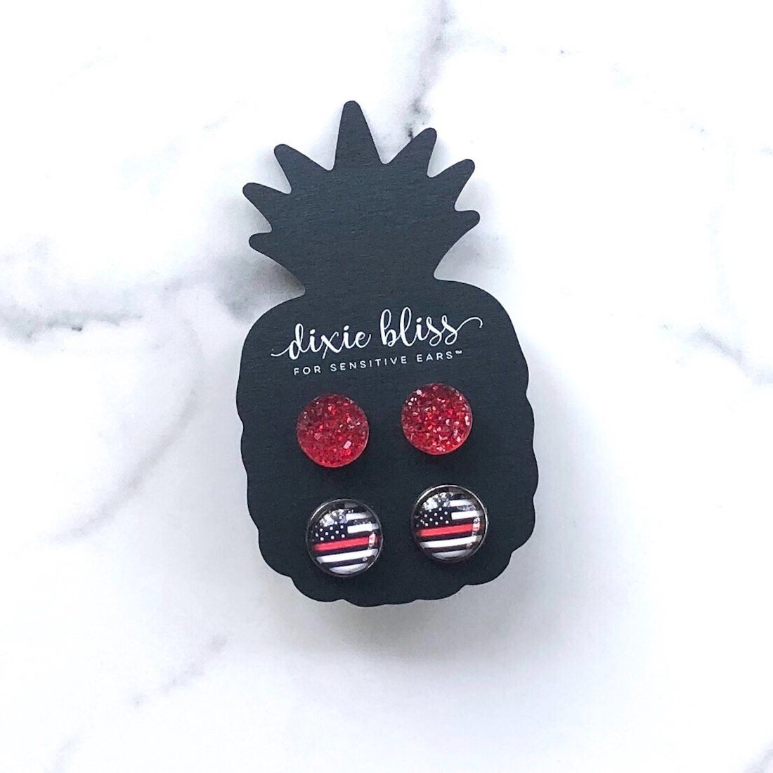 Dixie Bliss Earrings: Red Line