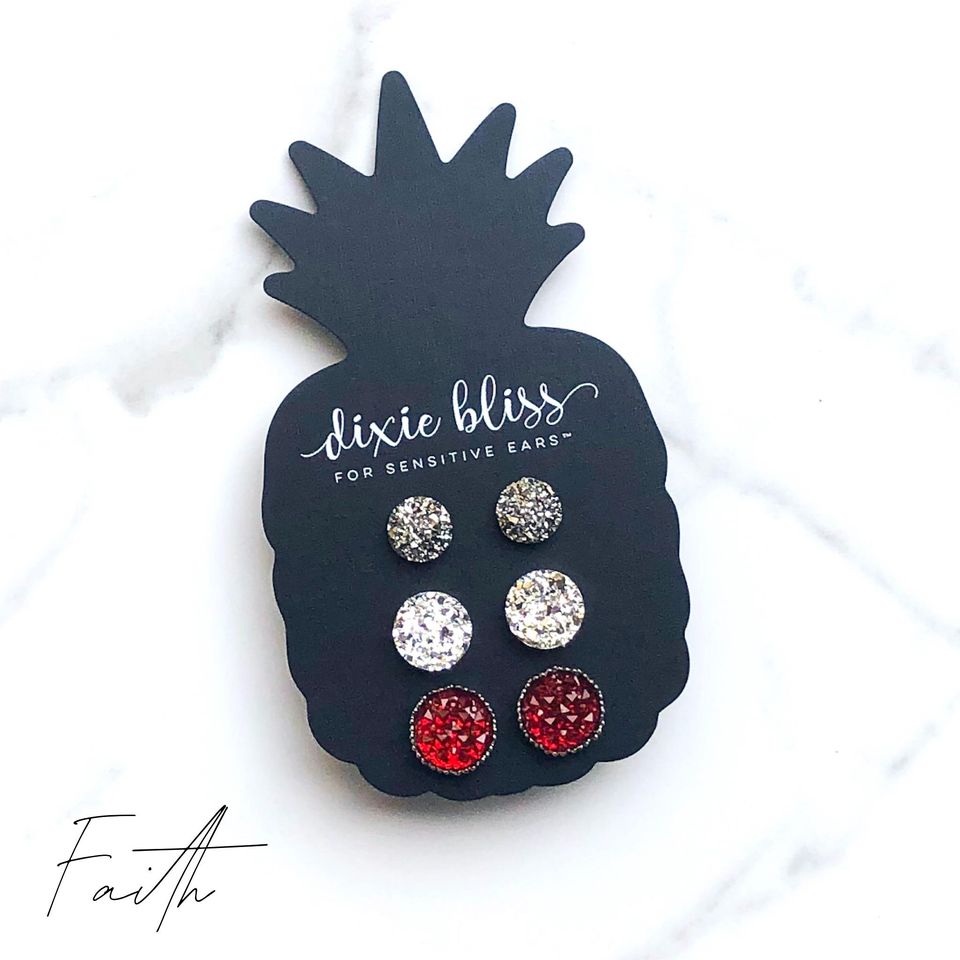 hypoallergenic dixie bliss christmas earrings holiday red