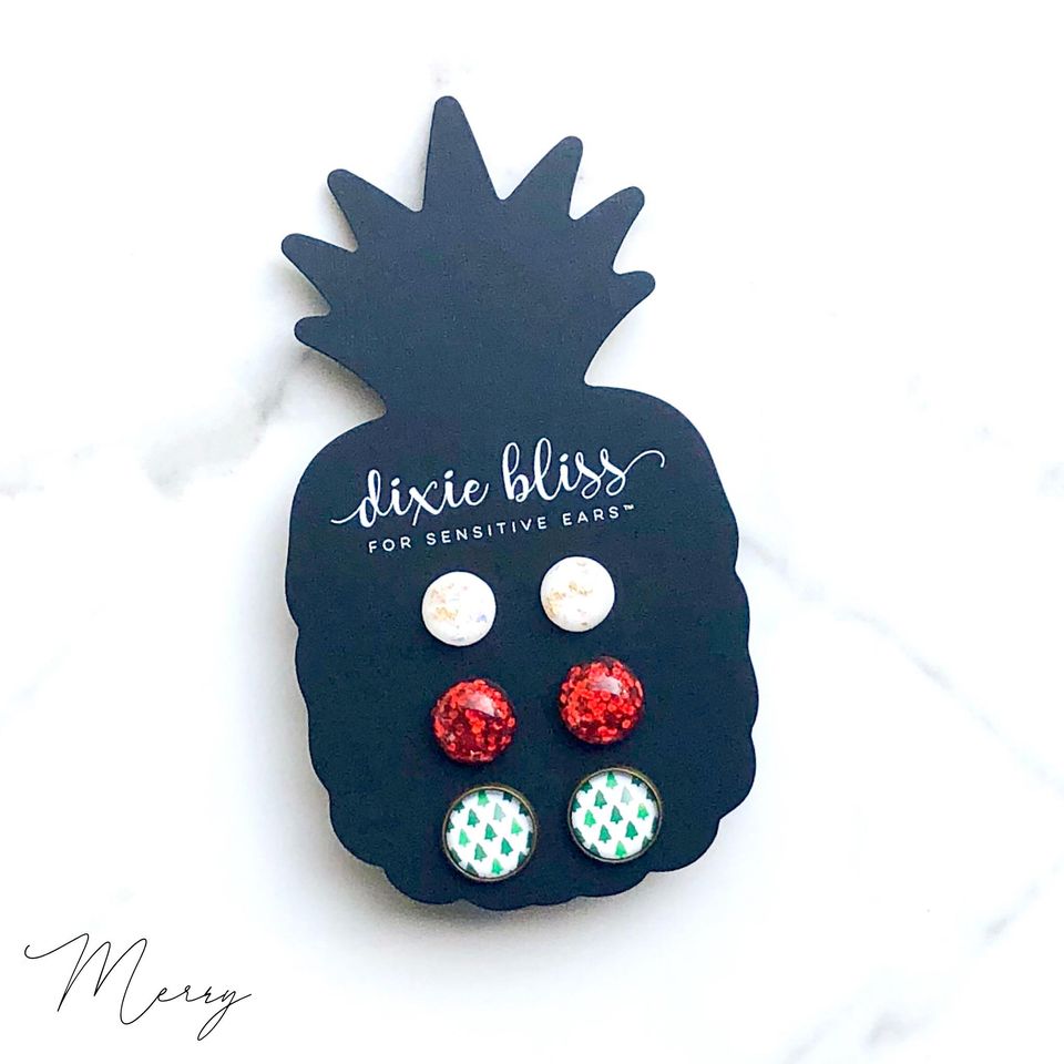 hypoallergenic dixie bliss christmas earrings holiday christmas trees