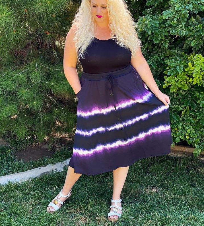 Marsha Skirt 3XL Purple Tie Dye