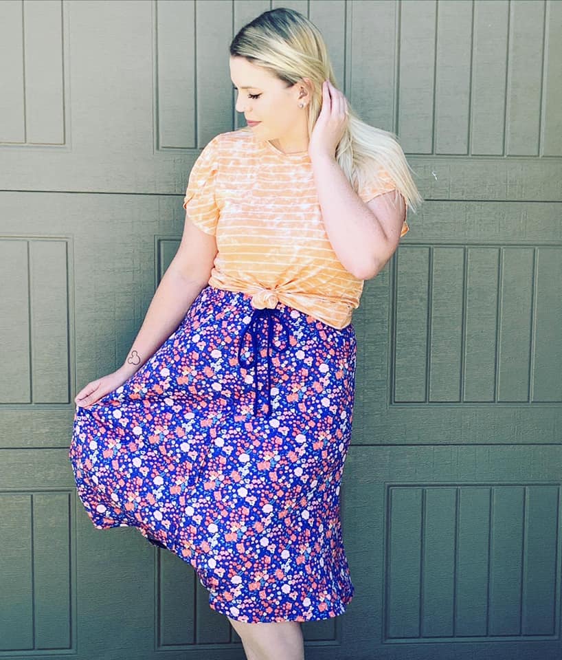 Marsha Skirt 2XL Purple Floral