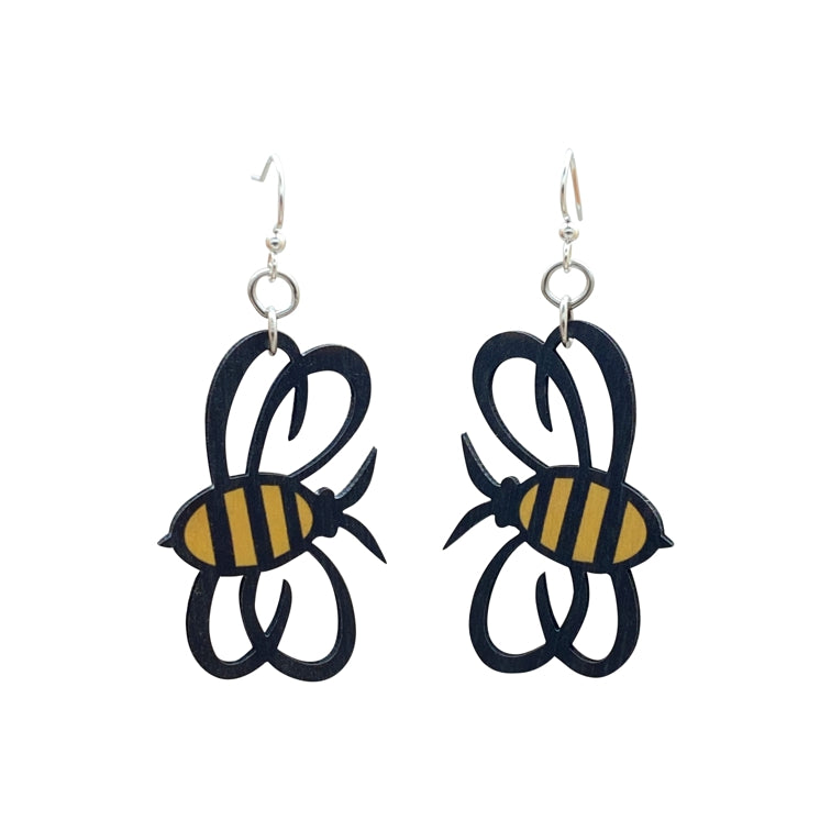 Wooden Bumble Bee Earrings