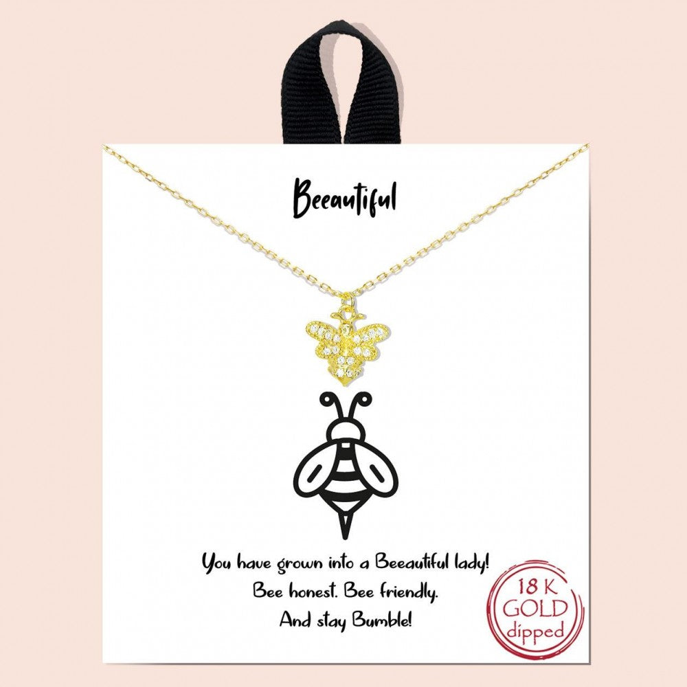Beeautiful Bee Message Necklace