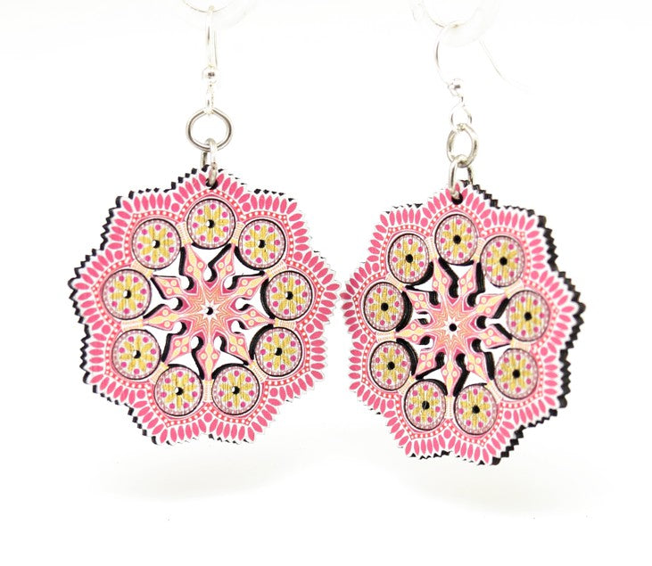 Wooden Spring Mandala Earrings