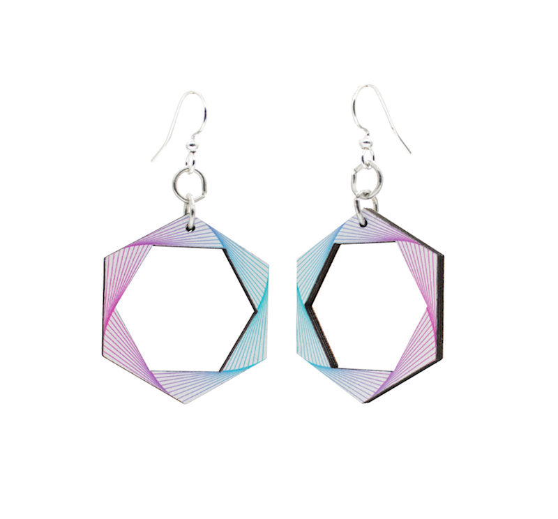 Wooden Star Gate Earrings