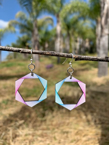 Wooden Star Gate Earrings