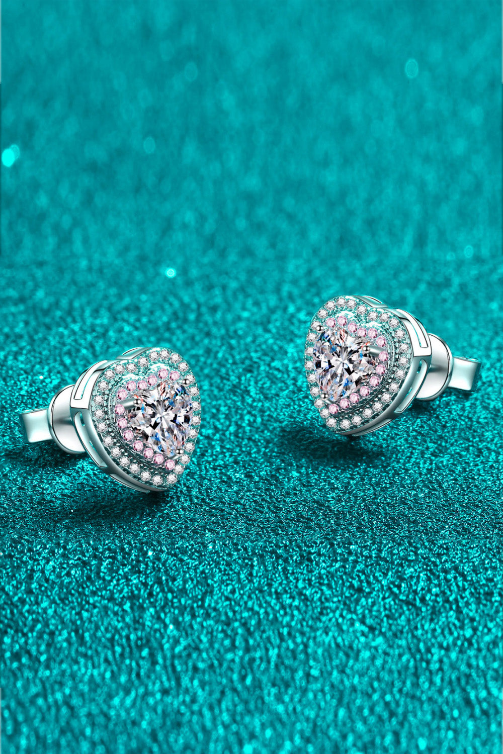 Need You Now Heart Moissanite Stud Earrings