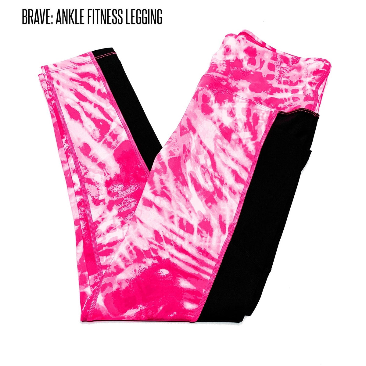 Brave Athleisure Ankle Legging 2XL Pink Tie Dye