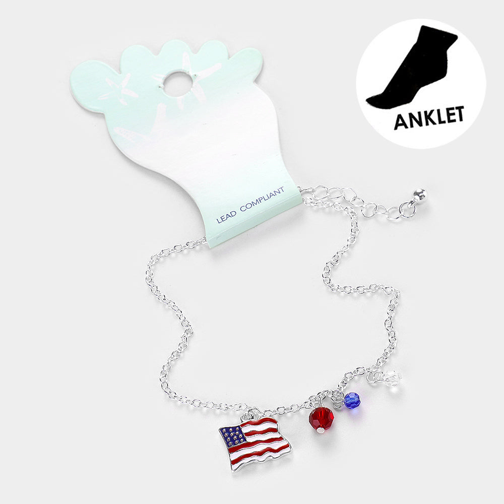 USA Flag Anklet