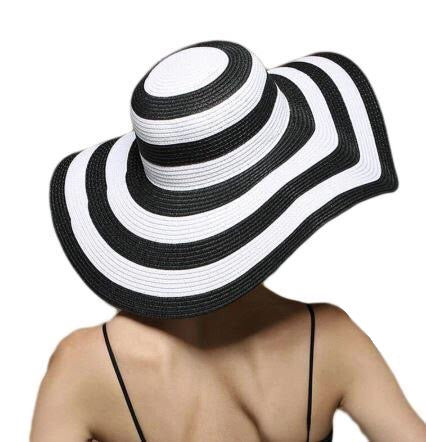 Hat, Beach, Sun, Shade, Striped, Head, Women, Clothing, Fashion