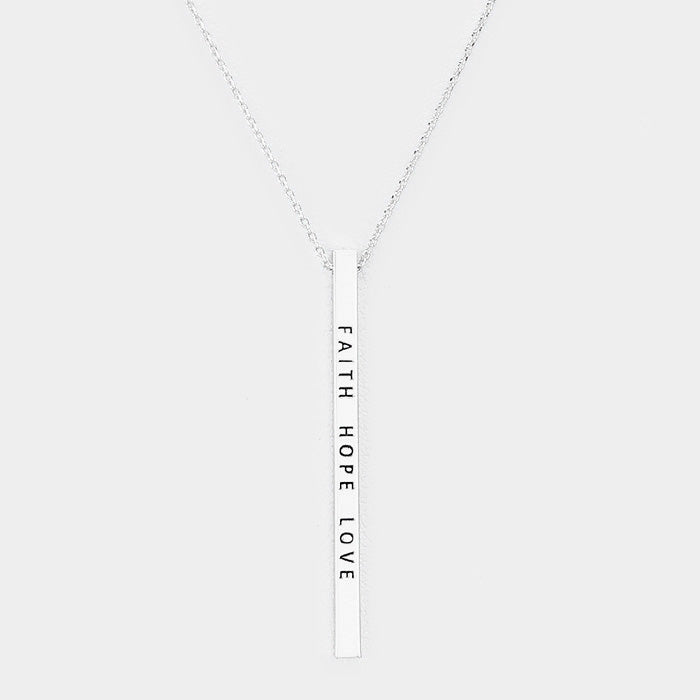 Faith Hope Love Bar Necklace
