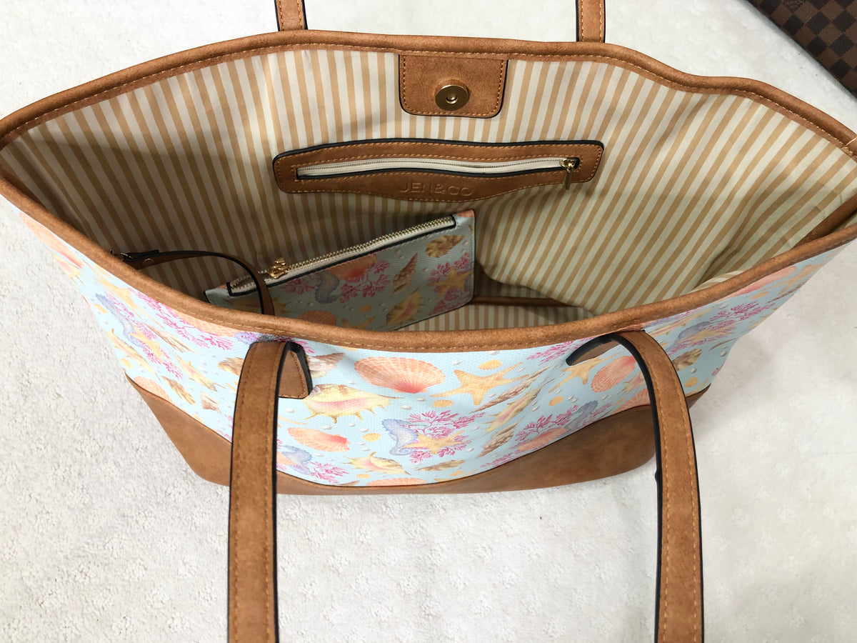 By the Sea Tote & Zipper Wallet Set