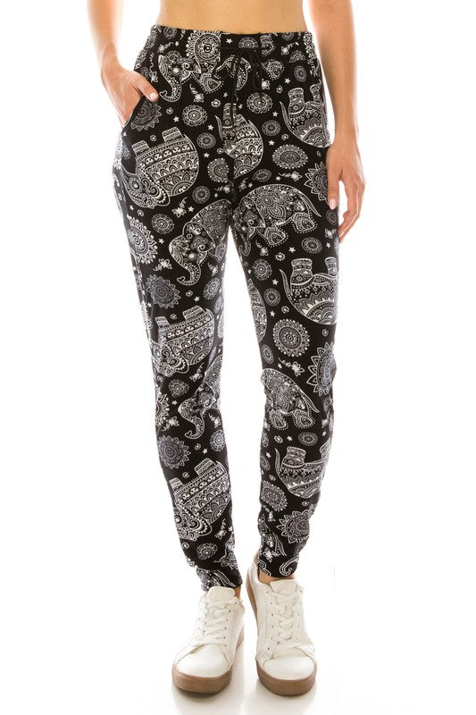 Legging Material Jogger Pant Elephants