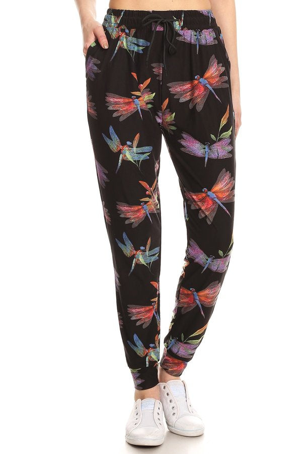 Legging Material Jogger Pant Dragonflies